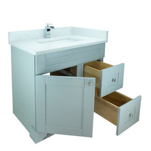 Load image into Gallery viewer, 36&quot; Grey Damian Vanity with Carrera Quartz