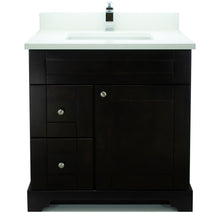 Load image into Gallery viewer, 30&quot; Espresso Damian Vanity with Silk White Quartz