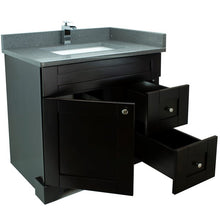 Load image into Gallery viewer, 36&quot; Espresso Damian Vanity with Crystal Grey Quartz