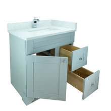 Load image into Gallery viewer, 30&quot; Grey Damian Vanity with Carrera Quartz