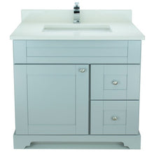 Load image into Gallery viewer, 36&quot; Grey Damian Vanity with Silk White Quartz