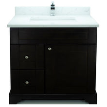 Load image into Gallery viewer, 36&quot; Espresso Damian Vanity with Carrera Quartz