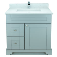 Load image into Gallery viewer, 36&quot; Grey Damian Vanity with Carrera Quartz