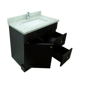 30" Espresso Damian Vanity with Topaz Quartz