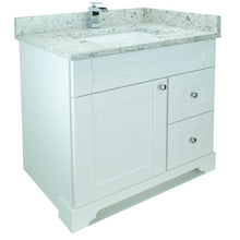 Load image into Gallery viewer, 36&quot; White Damian Vanity with Milky Way Quartz