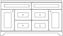 Load image into Gallery viewer, 72&quot; White Damian Vanity with Moonlight Black Quartz