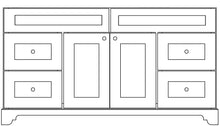 Load image into Gallery viewer, 72&quot; Grey Damian Vanity with Crystal Grey Quartz