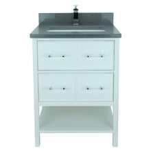 Load image into Gallery viewer, 24&quot; White Gemma Vanity with Crystal Grey Quartz