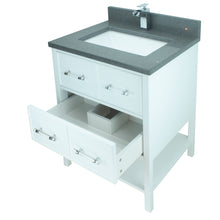 Load image into Gallery viewer, 30&quot; White Gemma Vanity with Crystal Grey Quartz