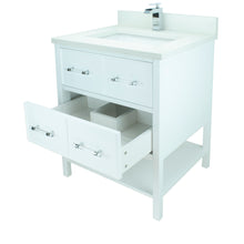 Load image into Gallery viewer, 24&quot; White Gemma Vanity with Silk White Quartz
