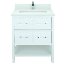 Load image into Gallery viewer, 30&quot; White Gemma Vanity with Silk White Quartz