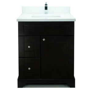 24" Espresso Damian Vanity with Classique Calcutta Quartz