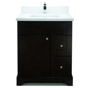 24" Espresso Damian Vanity with Classique Calcutta Quartz