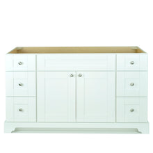 Load image into Gallery viewer, 60&quot; White Damian Vanity with Classique Calcutta Quartz