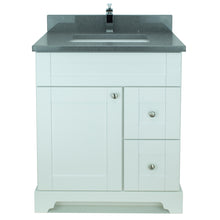 Load image into Gallery viewer, 24&quot; White Damian Vanity with Crystal Grey Quartz
