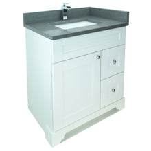 Load image into Gallery viewer, 24&quot; White Damian Vanity with Crystal Grey Quartz