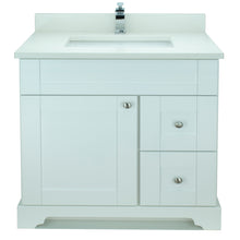 Load image into Gallery viewer, 36&quot; White Damian Vanity with Silk White Quartz