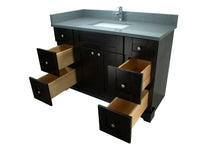 Load image into Gallery viewer, 48&quot; Espresso Damian Vanity with Crystal Grey Quartz