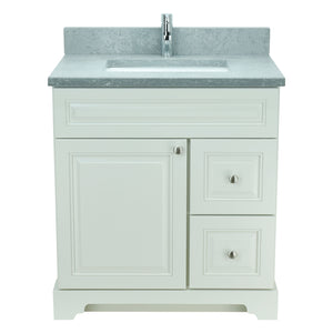 36" Antique White Damian Vanity with Concrete Leather Quartz