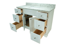Load image into Gallery viewer, 48&quot; White Damian Vanity with Milky Way Quartz