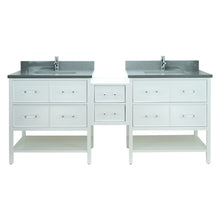 Load image into Gallery viewer, 62&quot; White Gemma Vanity with Crystal Grey Quartz