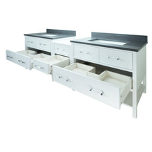 Load image into Gallery viewer, 74&quot; White Gemma Vanity with Crystal Grey Quartz