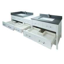 Load image into Gallery viewer, 74&quot; White Gemma Vanity with Crystal Grey Quartz
