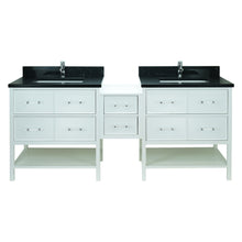 Load image into Gallery viewer, 86&quot; White Gemma Vanity with Moonlight Black Quartz