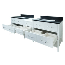 Load image into Gallery viewer, 86&quot; White Gemma Vanity with Moonlight Black Quartz