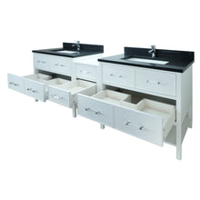 Load image into Gallery viewer, 62&quot; White Gemma Vanity with Moonlight Black Quartz