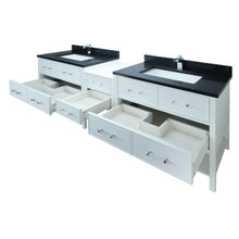 Load image into Gallery viewer, 62&quot; White Gemma Vanity with Moonlight Black Quartz