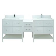 Load image into Gallery viewer, 74&quot; White Gemma Vanity with Carrera Quartz