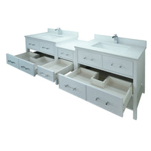 Load image into Gallery viewer, 86&quot; White Gemma Vanity with Carrera Quartz