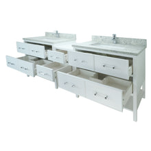 Load image into Gallery viewer, 86&quot; White Gemma Vanity with Topaz Quartz