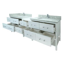 Load image into Gallery viewer, 86&quot; White Gemma Vanity with Topaz Quartz