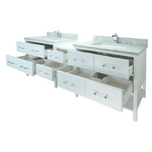 Load image into Gallery viewer, 86&quot; White Gemma Vanity with Topaz Quartz