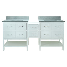 Load image into Gallery viewer, 86&quot; White Gemma Vanity with Concrete Leather Quartz