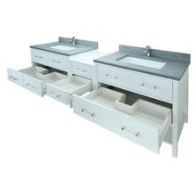 Load image into Gallery viewer, 74&quot; White Gemma Vanity with Concrete Leather Quartz