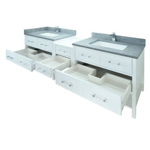 Load image into Gallery viewer, 62&quot; White Gemma Vanity with Concrete Leather Quartz