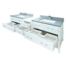Load image into Gallery viewer, 74&quot; White Gemma Vanity with Concrete Leather Quartz