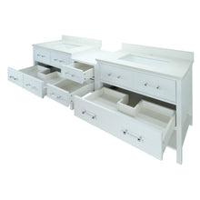 Load image into Gallery viewer, 74&quot; White Gemma Vanity with Silk White Quartz