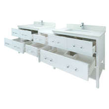 Load image into Gallery viewer, 86&quot; White Gemma Vanity with Silk White Quartz