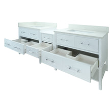 Load image into Gallery viewer, 74&quot; White Gemma Vanity with Silk White Quartz