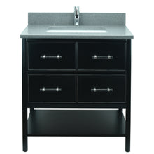 Load image into Gallery viewer, 30&quot; Black Gemma Vanity with Crystal Grey Quartz