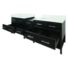 Load image into Gallery viewer, 86&quot; Black Gemma Vanity with Silk White Quartz