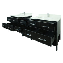 Load image into Gallery viewer, 74&quot; Black Gemma Vanity with Silk White Quartz