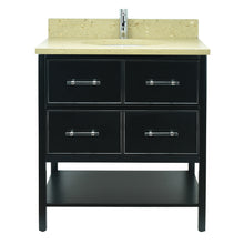 Load image into Gallery viewer, 30&quot; Black Gemma Vanity with Royal Brown Quartz
