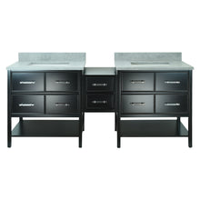 Load image into Gallery viewer, 74&quot; Black Gemma Vanity with Concrete Leather Quartz