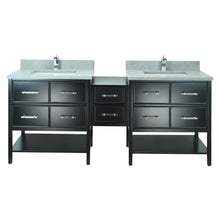 Load image into Gallery viewer, 62&quot; Black Gemma Vanity with Concrete Leather Quartz