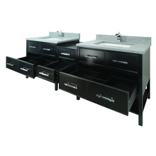 Load image into Gallery viewer, 86&quot; Black Gemma Vanity with Concrete Leather Quartz